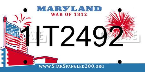 1IT2492 Maryland License Plate