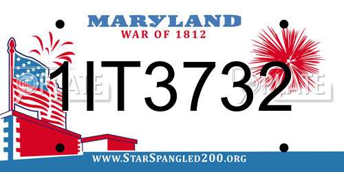 1IT3732 Maryland License Plate