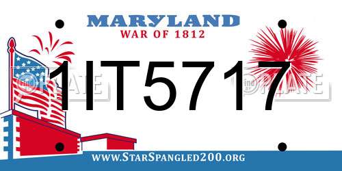 1IT5717 Maryland License Plate
