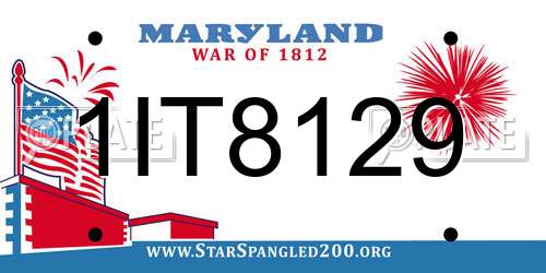 1IT8129 Maryland License Plate