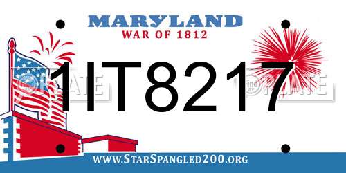 1IT8217 Maryland License Plate