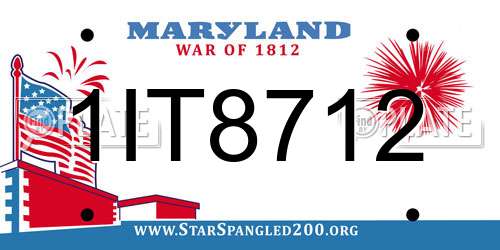 1IT8712 Maryland License Plate