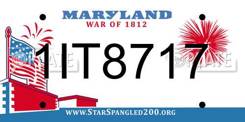 1IT8717 Maryland License Plate