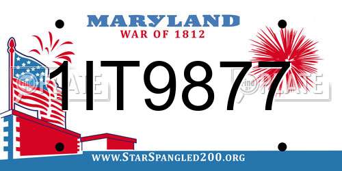 1IT9877 Maryland License Plate
