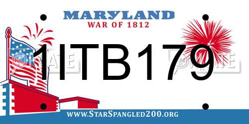 1ITB179 Maryland License Plate
