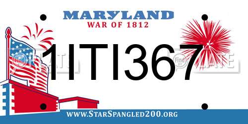 1ITI367 Maryland License Plate