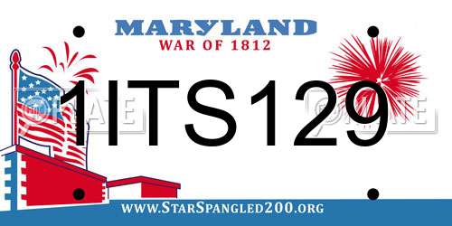 1ITS129 Maryland License Plate
