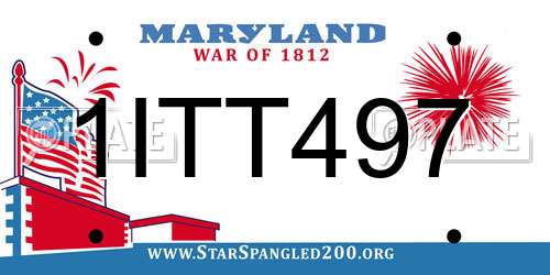 1ITT497 Maryland License Plate