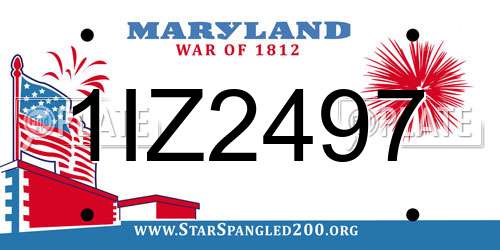 1IZ2497 Maryland License Plate
