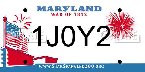 1J0Y2 Maryland License Plate