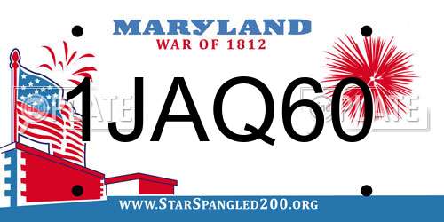 1JAQ60 Maryland License Plate