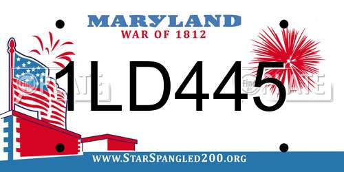 1LD445 Maryland License Plate