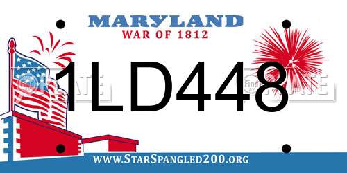 1LD448 Maryland License Plate