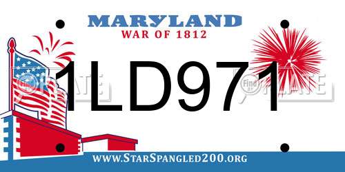 1LD971 Maryland License Plate