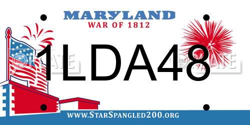 1LDA48 Maryland License Plate