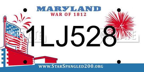 1LJ528 Maryland License Plate