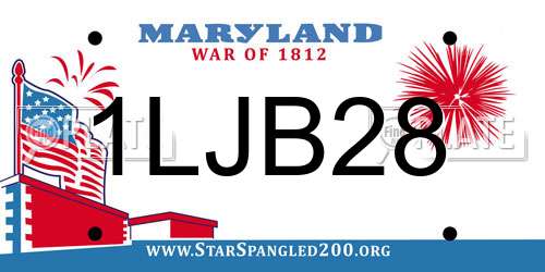 1LJB28 Maryland License Plate