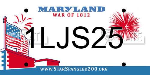 1LJS25 Maryland License Plate