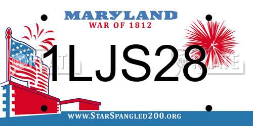 1LJS28 Maryland License Plate