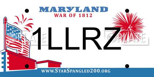 1LLRZ Maryland License Plate