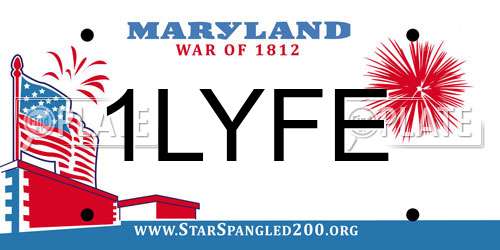 1LYFE Maryland License Plate