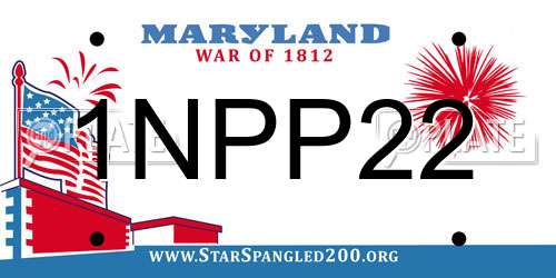 1NPP22 Maryland License Plate
