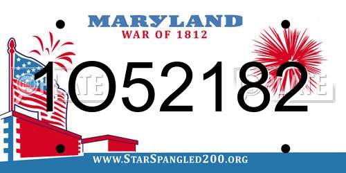 1O52182 Maryland License Plate