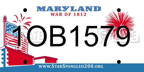 1OB1579 Maryland License Plate