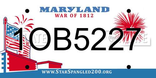 1OB5227 Maryland License Plate
