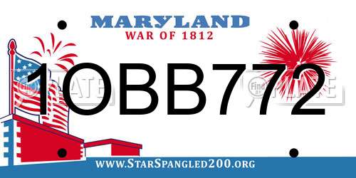 1OBB772 Maryland License Plate