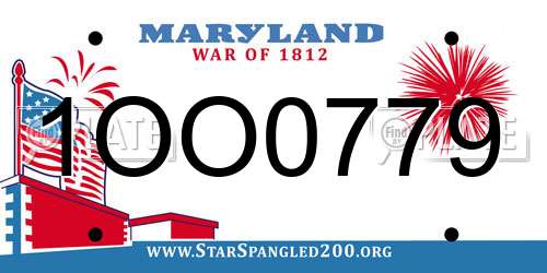 1OO0779 Maryland License Plate