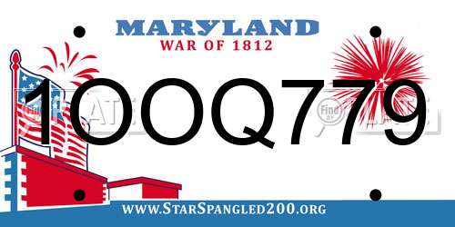1OOQ779 Maryland License Plate