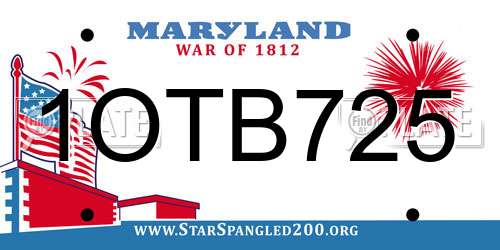 1OTB725 Maryland License Plate