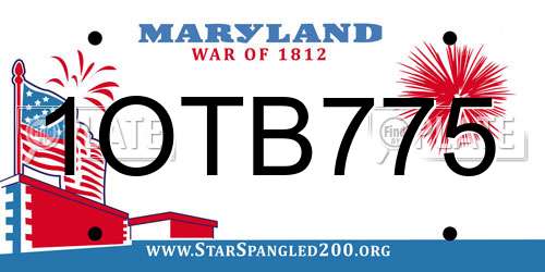 1OTB775 Maryland License Plate