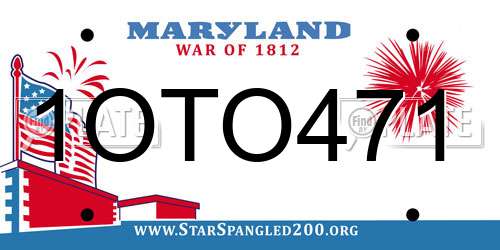 1OTO471 Maryland License Plate