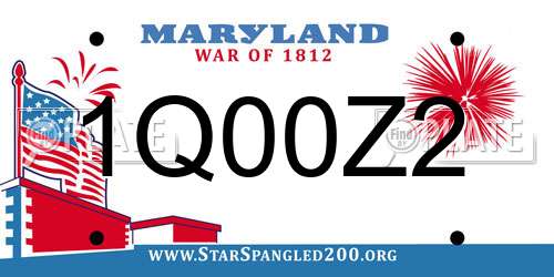 1Q00Z2 Maryland License Plate