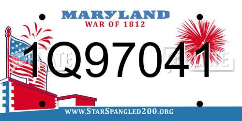 1Q97041 Maryland License Plate