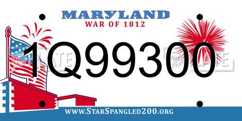 1Q99300 Maryland License Plate