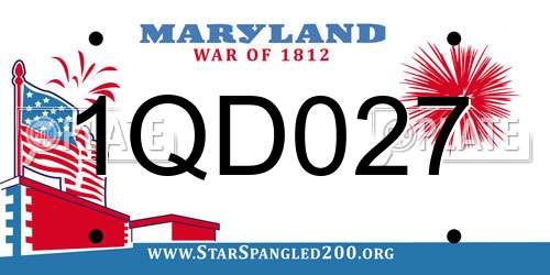 1QD027 Maryland License Plate