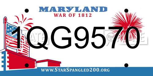 1QG9570 Maryland License Plate