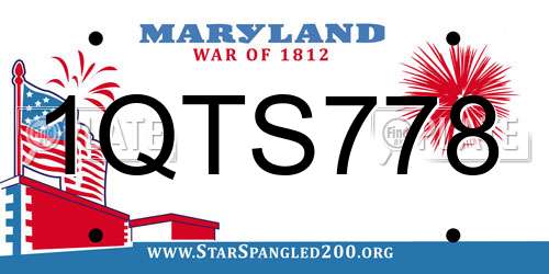 1QTS778 Maryland License Plate
