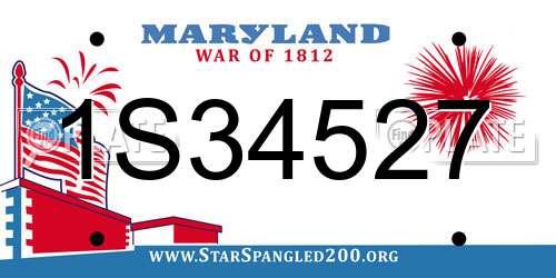 1S34527 Maryland License Plate