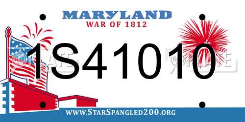 1S41010 Maryland License Plate