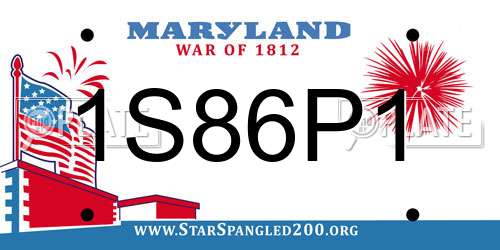 1S86P1 Maryland License Plate