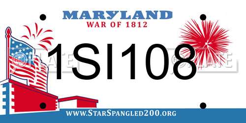 1SI108 Maryland License Plate