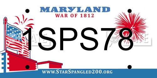 1SPS78 Maryland License Plate