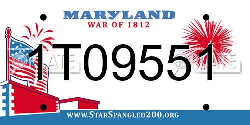 1T09551 Maryland License Plate