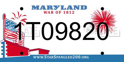 1T09820 Maryland License Plate