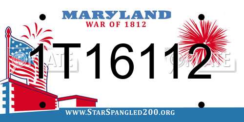 1T16112 Maryland License Plate