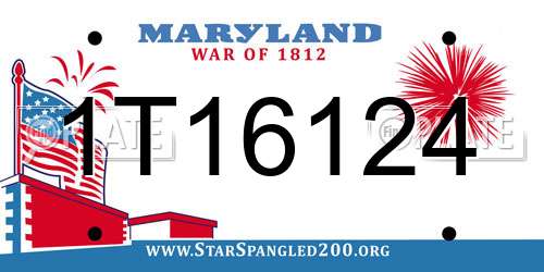 1T16124 Maryland License Plate